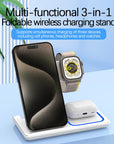 30W LED Fast Wireless Charger Stand 3 in 1