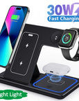 30W LED Fast Wireless Charger Stand 3 in 1